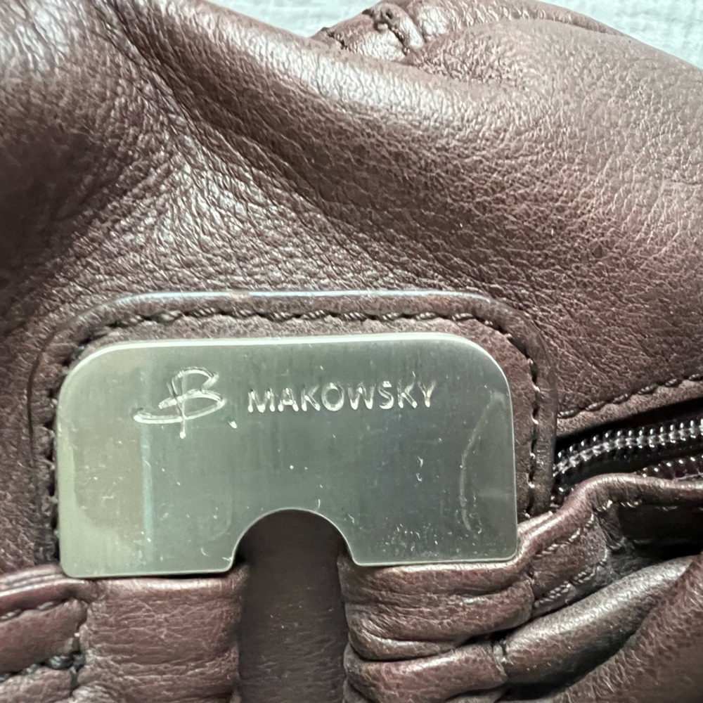 B Makowsky Brown Leather Handbag-EUC - Picture 8 of 13